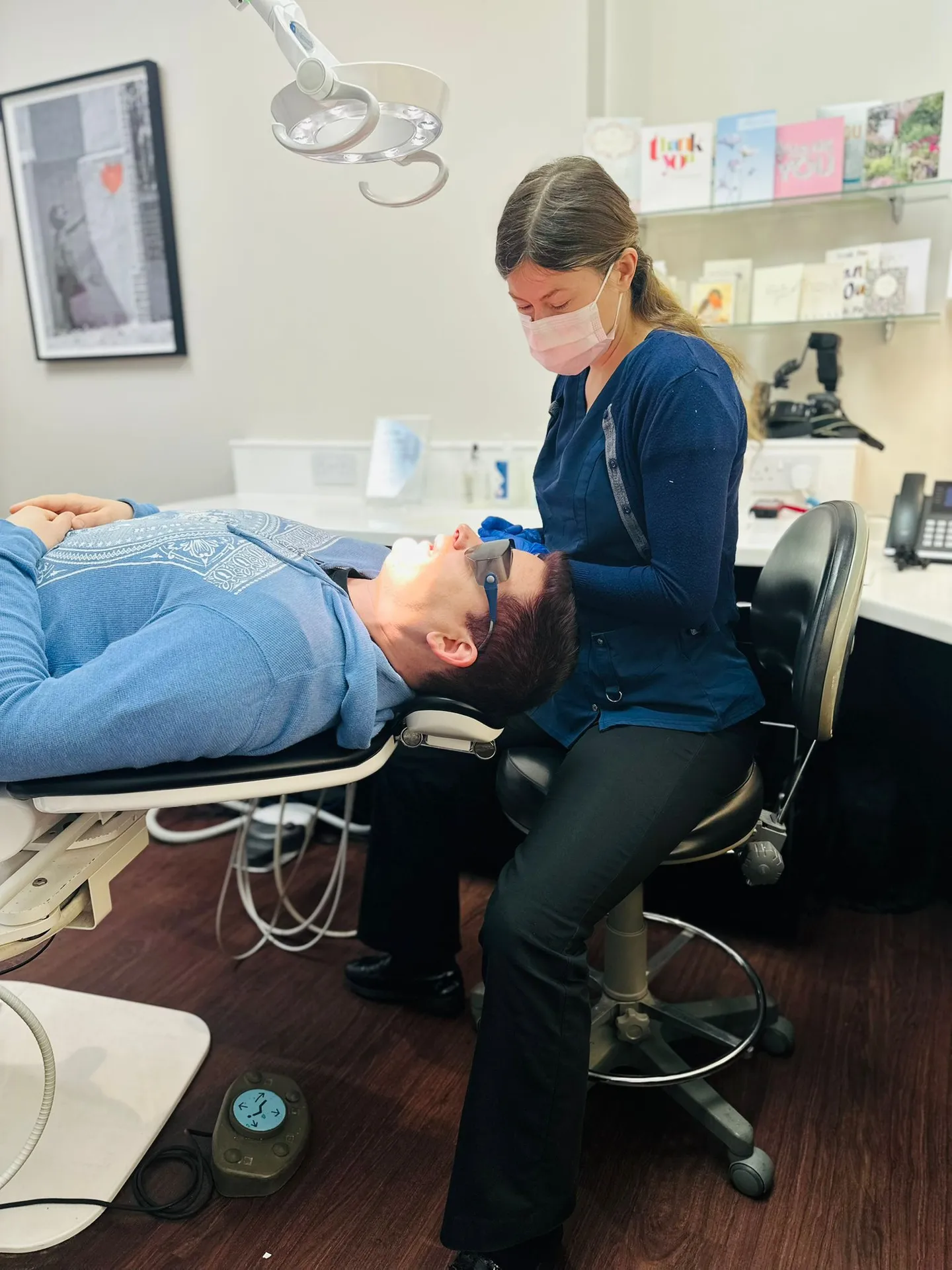 A clinical assessment in progress at West London Orthodontist
