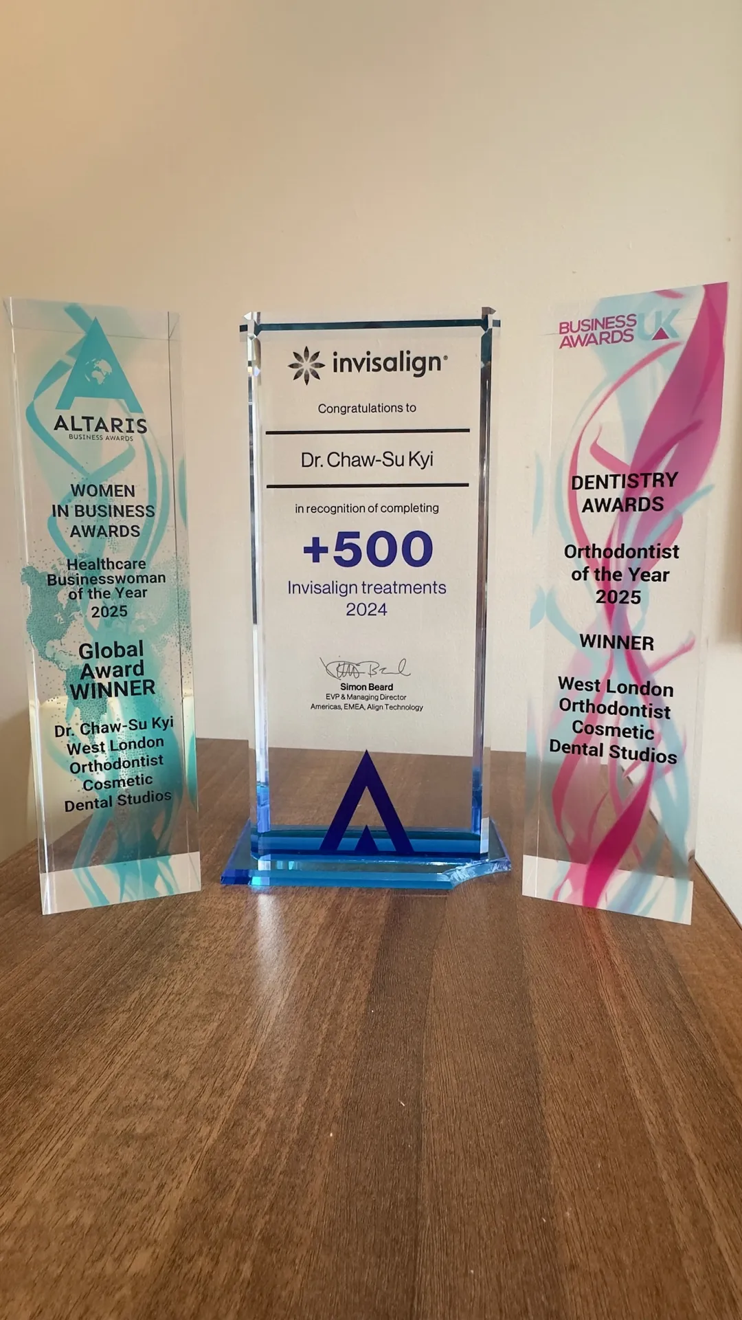 Dr Chaw-Su Kyi's orthodontic awards