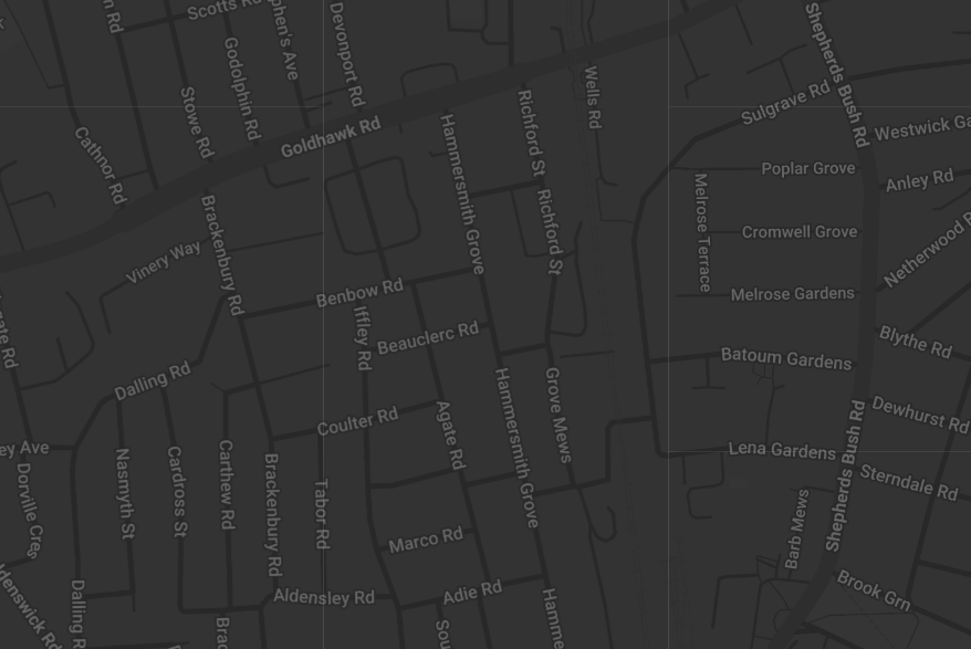 Map of 89 Hammersmith Grove, London W6 0NQ